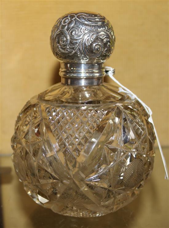 Silver top scent bottle